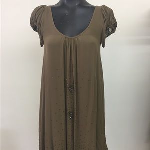 Brown dress with sequin accents
